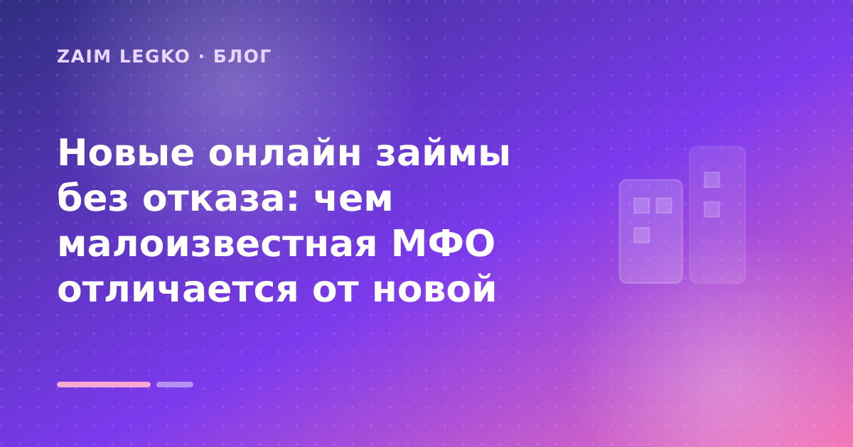 Новые онлайн займы без отказа: чем малоизвестная МФО отличается от новой — иллюстрация Zaim Legko
